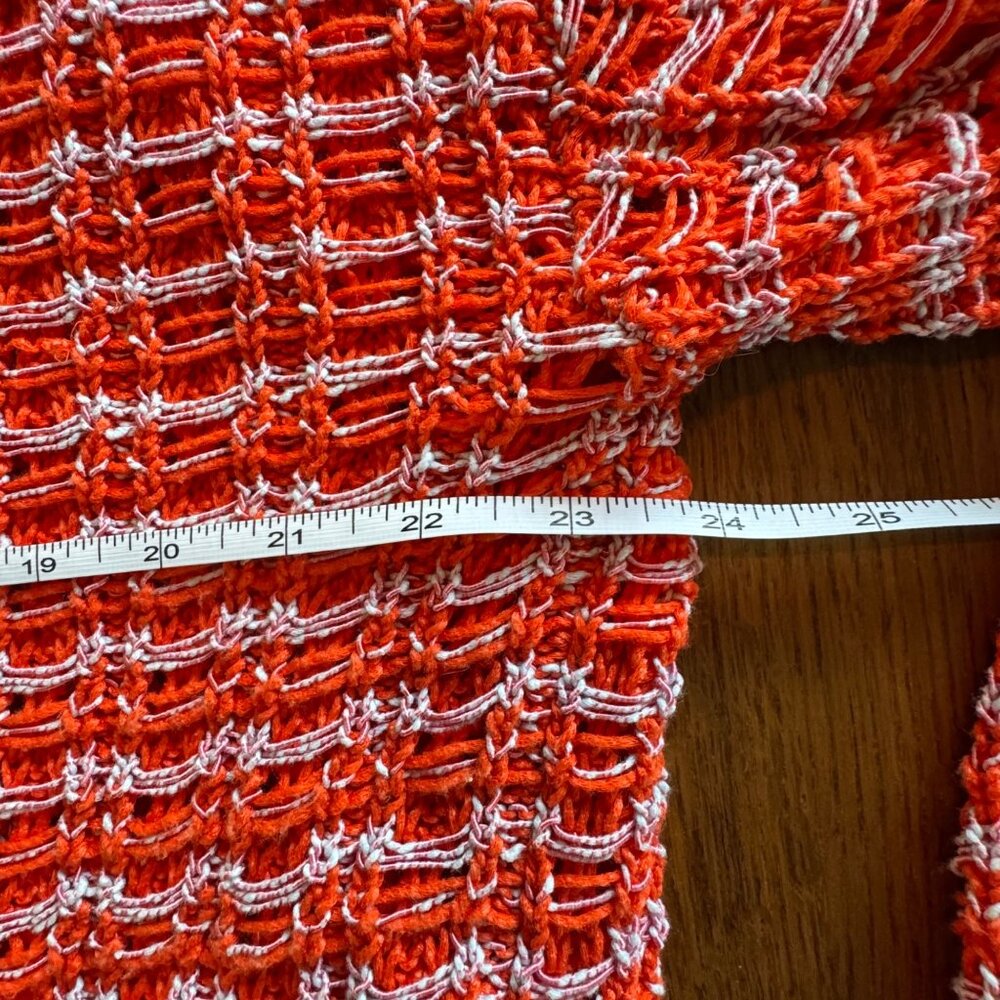 ANTHROPOLOGIE Happy Sheep Textured Cardigan Womens Large L Sweater Orange Red - Picture 11 of 14